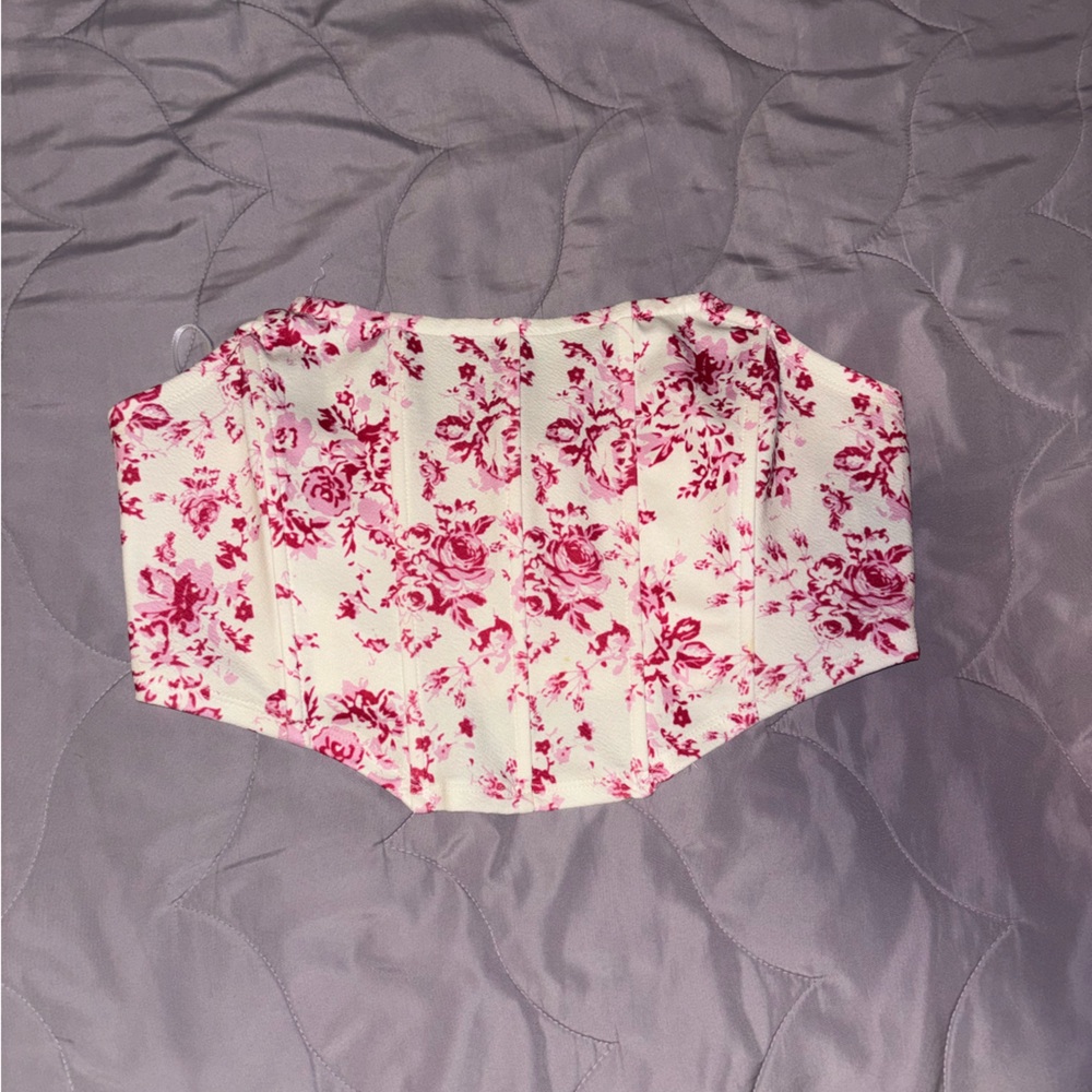 Pink Corset Crop Top, NEVER WORN